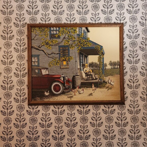 Signed & Numbered H. Hargrove "Country Living" Print With Wood Frame - Picture 3 of 13